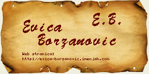 Evica Borzanović vizit kartica